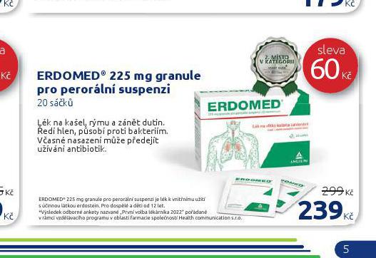 ERDOMED 225 mg GRANULE PRO PERORLN SUSPENZI