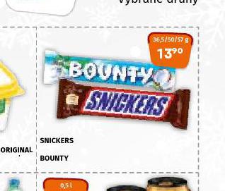 SNICKERS, BOUNTY