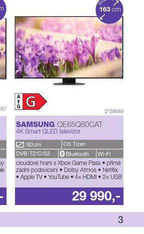 4K SMART QLED TELEVIZOR SAMSUNG 163 CM