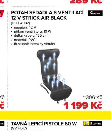 POTAH SEDADLA S VENTILAC 12 V