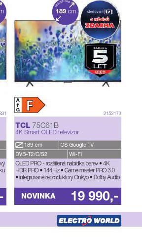 4K SMART QLED TELEVIZOR TCL 189 CM