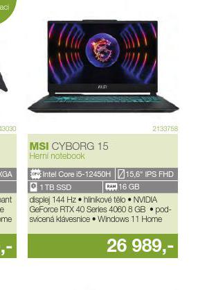 HERN NOTEBOOK MSI 15,6"