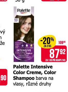 PALETTE INTENSIVE COLOR CREME, COLOR SHAMPOO BARVA NA VLASY