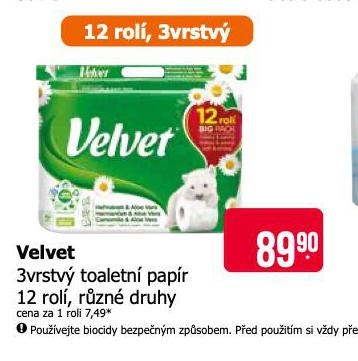 VELVET TOALETN PAPR