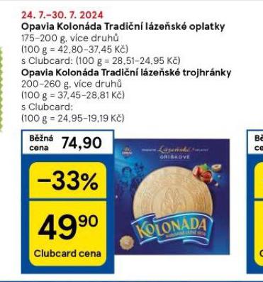 OPAVIA KOLONDA TRADIN OPLATKY