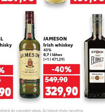 JAMESON IRISH WHISKEY