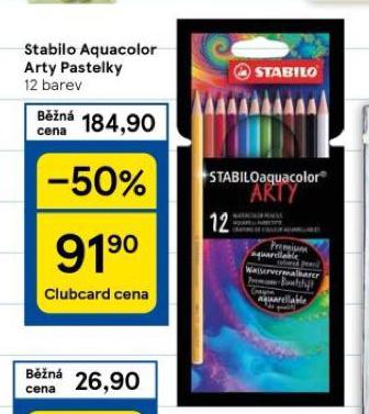 STABILO AQUACOLOR ARTY PASTELKY