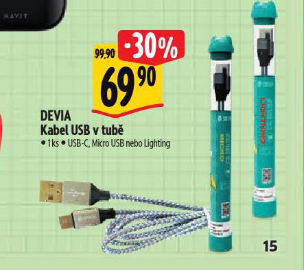 DEVIA KABEL USB V TUB