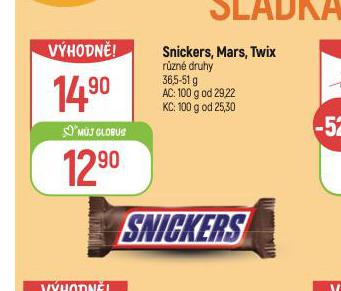 SNICKERS, MARS, TWIX