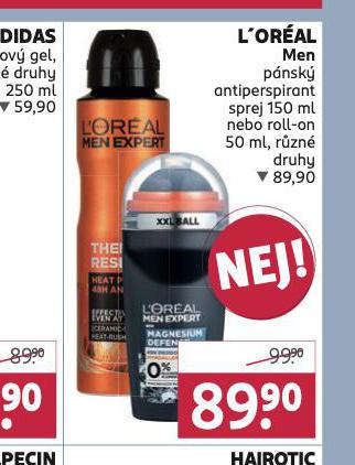 LOREAL MEN ANTIPERSPIRANT, ROLL-ON