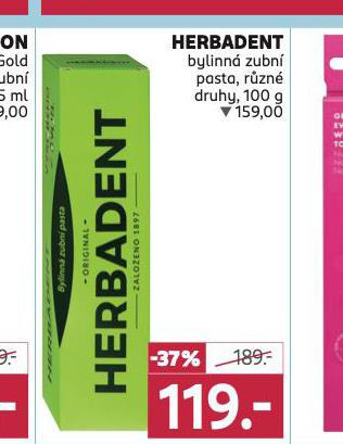 HERBADENT ORIGINAL BYLINN ZUBN PASTA