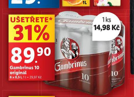 PIVO GAMBRINUS ORIGINL 10