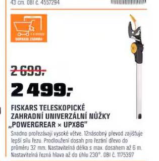 FISKARS TELESKOPICK ZAHRADN UNIVERZLN NَKY