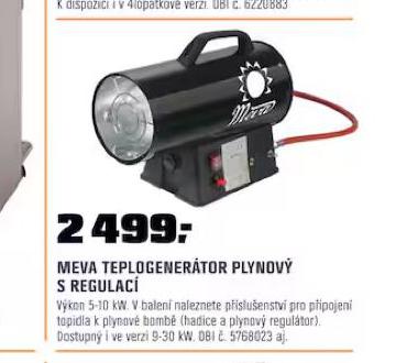 MEVA TEPLOGENERTOR PLYNOV S REGULAC