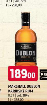 MARSHALL DUBLON KARIBSK RUM