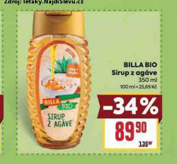 BILLA BIO SIRUP Z AGVE