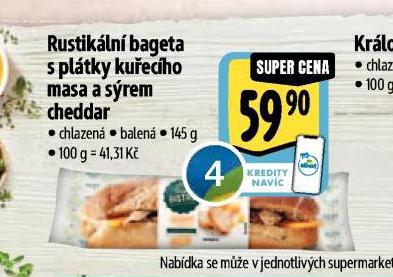 RUSTIKLN BAGETA S PLTKY KUECHO MASA A SREM CHEDDAR