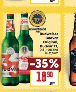 PIVO BUDWEISER BUDVAR ORIGINAL