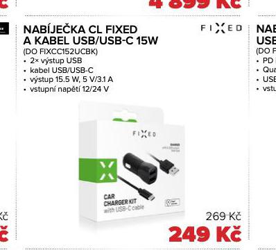 NABJEKA CL FIXED A KABEL USB/USB-C 15 W