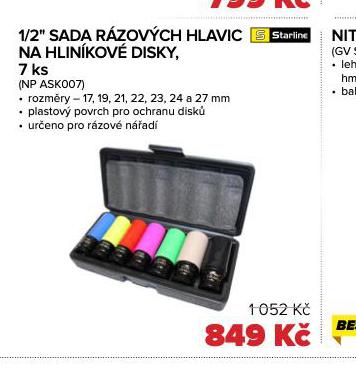 1/2" SADA RZOVCH HLAVIC NA HLINKOV DISKY