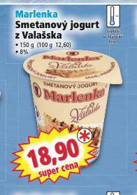 MARLENKA SMETANOV JOGURT Z VALASKA