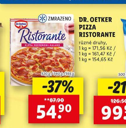 DR. OETKER RISTORANTE PIZZA BEZ LEPKU A LAKTZY