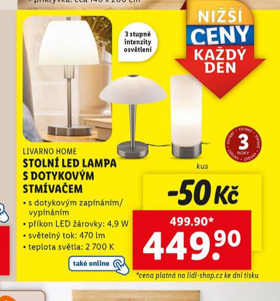 STOLN LED LAMPA S DOTYKOVM STMVAEM