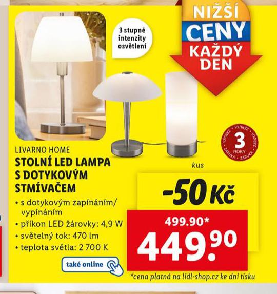 STOLN LED LAMPA S DOTYKOVM STMVAEM