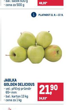 JABLKA GOLDEN DELICIOUS