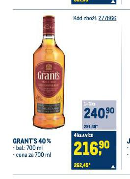 GRANT'S TRIPLE WOOD WHISKY