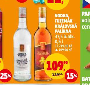 VODKA, TUZEMK KRLOVSK PALRNA