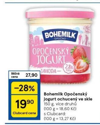 BOHEMILK OPOENSK JOGURT OCHUCEN VE SKLE