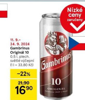 PIVO GAMBRINUS ORIGINL 10