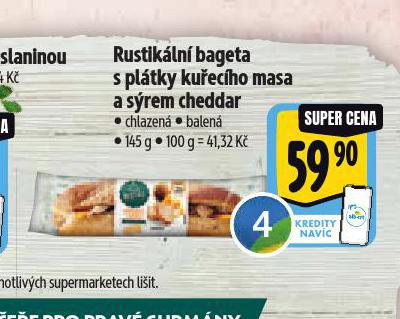 RUSTIKLN BAGETA S PLTKY KUECHO MASA A SREM CHEDDAR