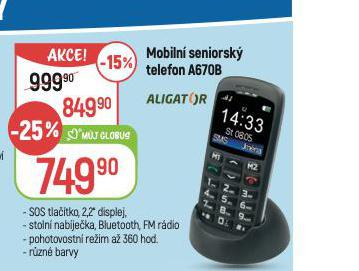 MOBILN SENIORSK TELEFON ALIGATOR