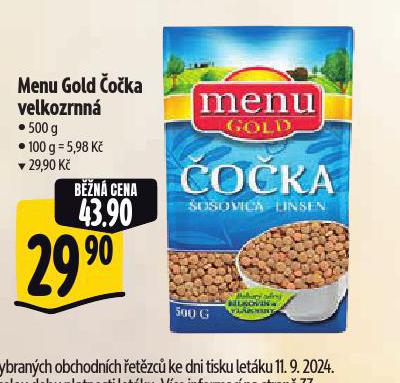 MENU GOLD OKA VELKOZRNN