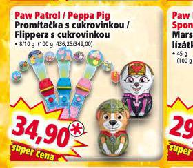 PAW PATROL / PEPPA PIG PROMTAKA S CUKROVINKOU / FLIPPERZ S CUKROVINKOU