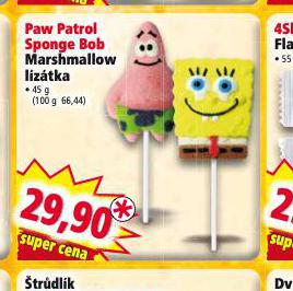 PAW PATROL / SPONGE BOB MARSHMALLOW LZTKA