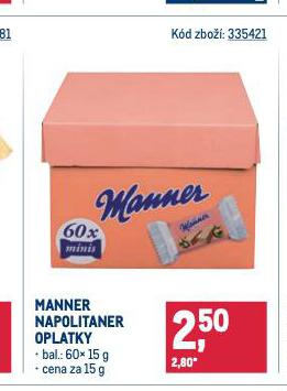 MANNER NAPOLITANER OPLATKY