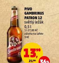 PIVO GAMBRINUS PATRON 12