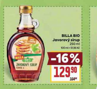 BILLA BIO JAVOROV SIRUP