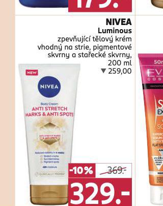 NIVEA LUMINOUS ZPEVUJC TLOV KRM