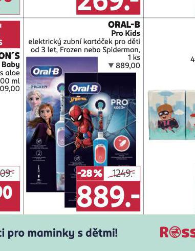 ORAL-B PRO KIDS ELEKTRICK ZUBN KARTEK