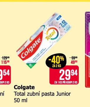 COLGATE TOTAL ZUBN PASTA JUNIOR