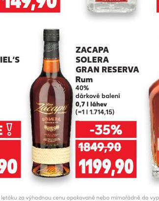 ZACAPA SOLERA GRAN RESERVA