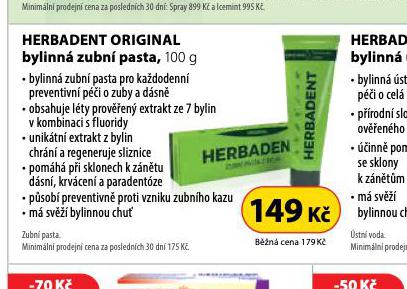 HERBADENT ORIGINAL BYLINN ZUBN PASTA