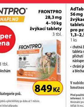 FRONTPRO VKAC TABLETY PRO PSY 4-10 KG