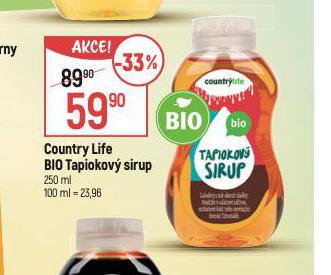 COUNTRY LIFE BIO TAPIOKOV SIRUP