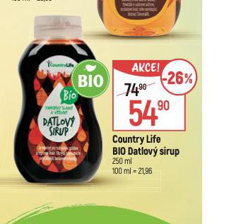 COUNTRY LIFE BIO DATLOV SIRUP