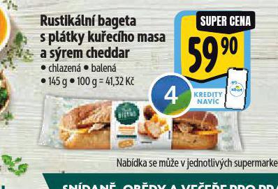 RUSTIKLN BAGETA S PLTKY KUECHO MASA A SREM CHEDDAR